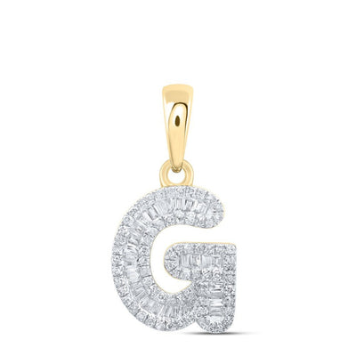 10k Yellow Gold 1.35gms 0.38CTW Natural Diamond Initial "G" Letter Pendant Charm - Elite Jewelers - Charms & Pendants