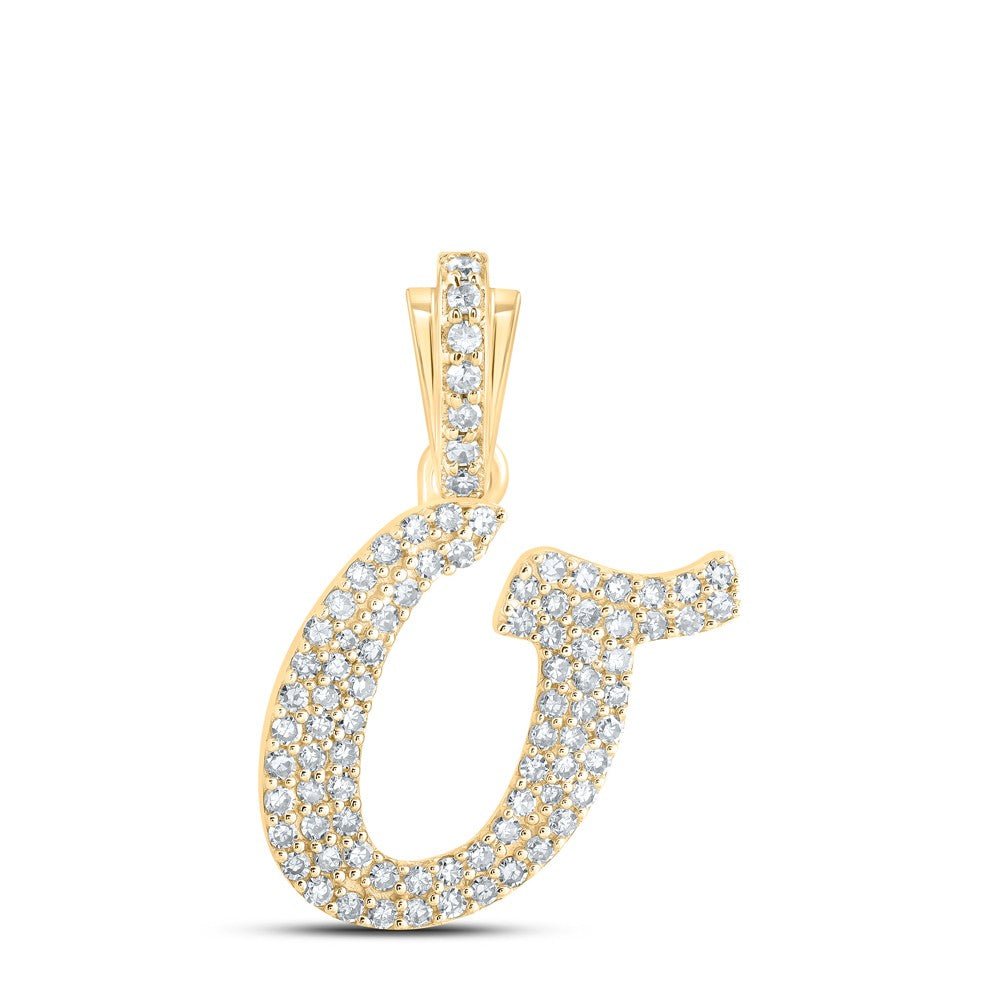 10k Yellow Gold 1.36gms 0.33CTW Natural Diamond Initial "O" Letter Pendant Charm - Elite Jewelers - Charms & Pendants