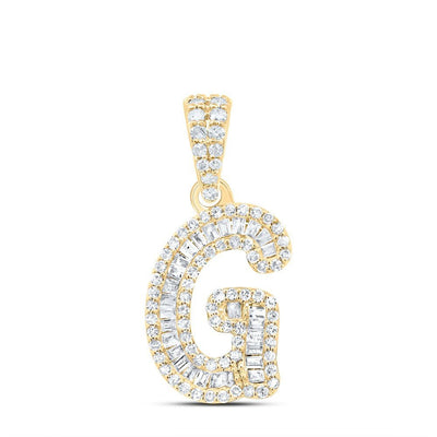 10k Yellow Gold 1.36gms 0.34CTW Natural Diamond Initial "G" Letter Pendant Charm - Elite Jewelers - Charms & Pendants