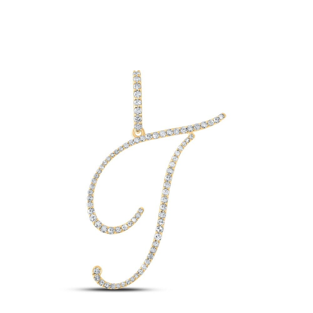 10k Yellow Gold 1.36gms 0.42CTW Natural Diamond Initial "T" Letter Pendant Charm - Elite Jewelers - Charms & Pendants