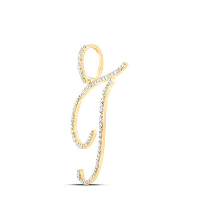 10k Yellow Gold 1.36gms 0.42CTW Natural Diamond Initial "T" Letter Pendant Charm - Elite Jewelers - Charms & Pendants