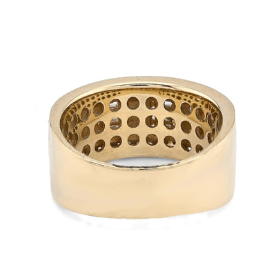 10K Yellow Gold 1.38CT Round/Baguette Natural Diamond Men Ring 8.8g - Elite Jewelers - Rings