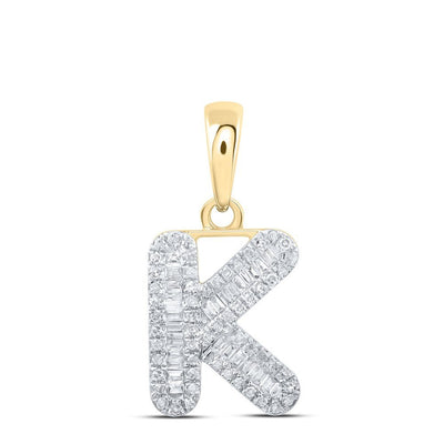 10k Yellow Gold 1.3gms 0.31CTW Natural Diamond Initial "K" Letter Pendant Charm - Elite Jewelers - Charms & Pendants