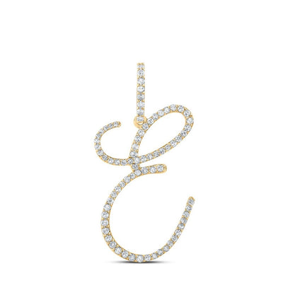 10k Yellow Gold 1.42gms 0.48CTW Natural Diamond Initial "E" Letter Pendant Charm - Elite Jewelers - Charms & Pendants