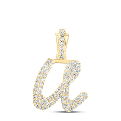 10k Yellow Gold 1.45gms 0.34CTW Natural Diamond Initial "U" Letter Pendant Charm - Elite Jewelers - Charms & Pendants