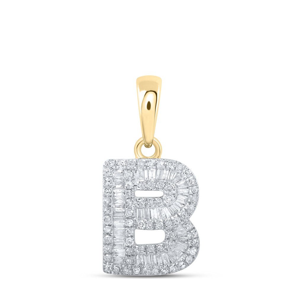 10k Yellow Gold 1.46gms 0.44CTW Natural Diamond Initial "B" Letter Pendant Charm - Elite Jewelers - Charms & Pendants