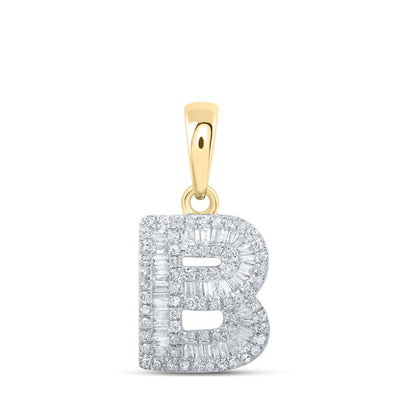 10k Yellow Gold 1.46gms 0.44CTW Natural Diamond Initial "B" Letter Pendant Charm - Elite Jewelers - Charms & Pendants