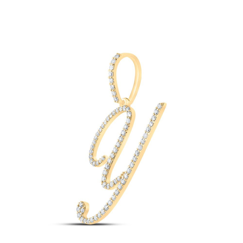 10k Yellow Gold 1.47gms 0.47CTW Natural Diamond Initial "Y" Letter Pendant Charm - Elite Jewelers - Charms & Pendants