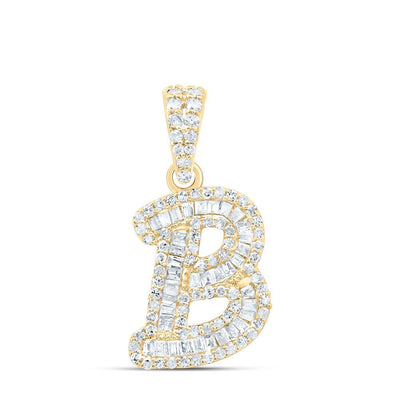 10k Yellow Gold 1.49g 0.38CTW Natural Diamond Initial "B" Pendant Alphabet Charm - Elite Jewelers - Charms & Pendants