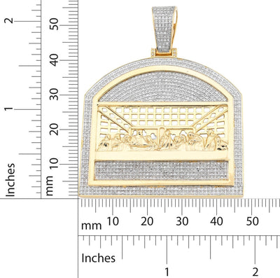 10k Yellow Gold 1.4CTW Natural Diamond Last Supper Religious Pendant 19.9g Charm - Elite Jewelers - Charms & Pendants