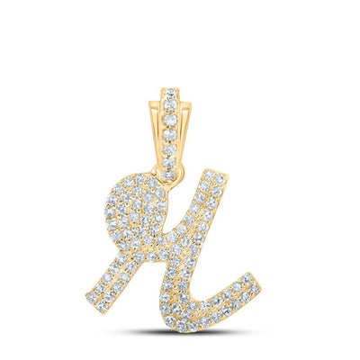 10k Yellow Gold 1.52g 0.37CTW Natural Diamond Initial "R" Pendant Alphabet Charm - Elite Jewelers - Charms & Pendants