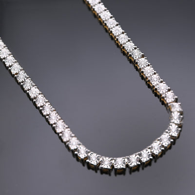 10K Yellow Gold 1.53CTW Natural Diamond Tennis Necklace 22 Inch - Elite Jewelers - Necklaces & Chains