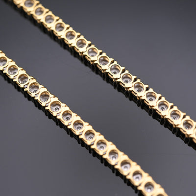 10K Yellow Gold 1.53CTW Natural Diamond Tennis Necklace 22 Inch - Elite Jewelers - Necklaces & Chains