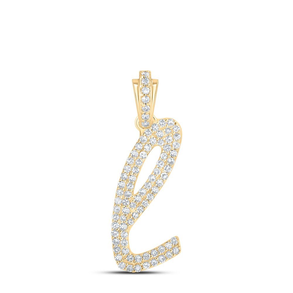 10k Yellow Gold 1.53g 0.41CTW Natural Diamond Initial "L" Pendant Alphabet Charm - Elite Jewelers - Charms & Pendants