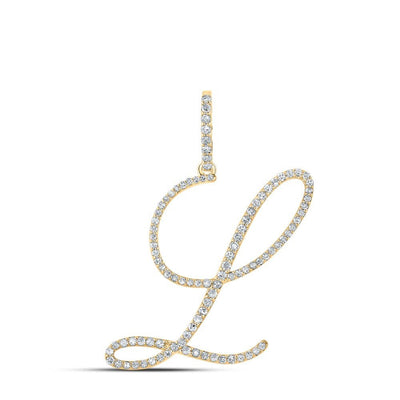 10k Yellow Gold 1.54g 0.49CTW Natural Diamond Initial "L" Pendant Alphabet Charm - Elite Jewelers - Charms & Pendants