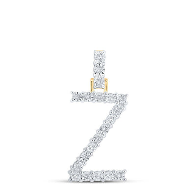10k Yellow Gold 1.55gms 0.11CTW Natural Diamond Initial "Z" Letter Pendant Charm - Elite Jewelers - Charms & Pendants