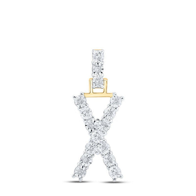 10k Yellow Gold 1.56gms 0.08CTW Natural Diamond Initial "X" Letter Pendant Charm - Elite Jewelers - Charms & Pendants