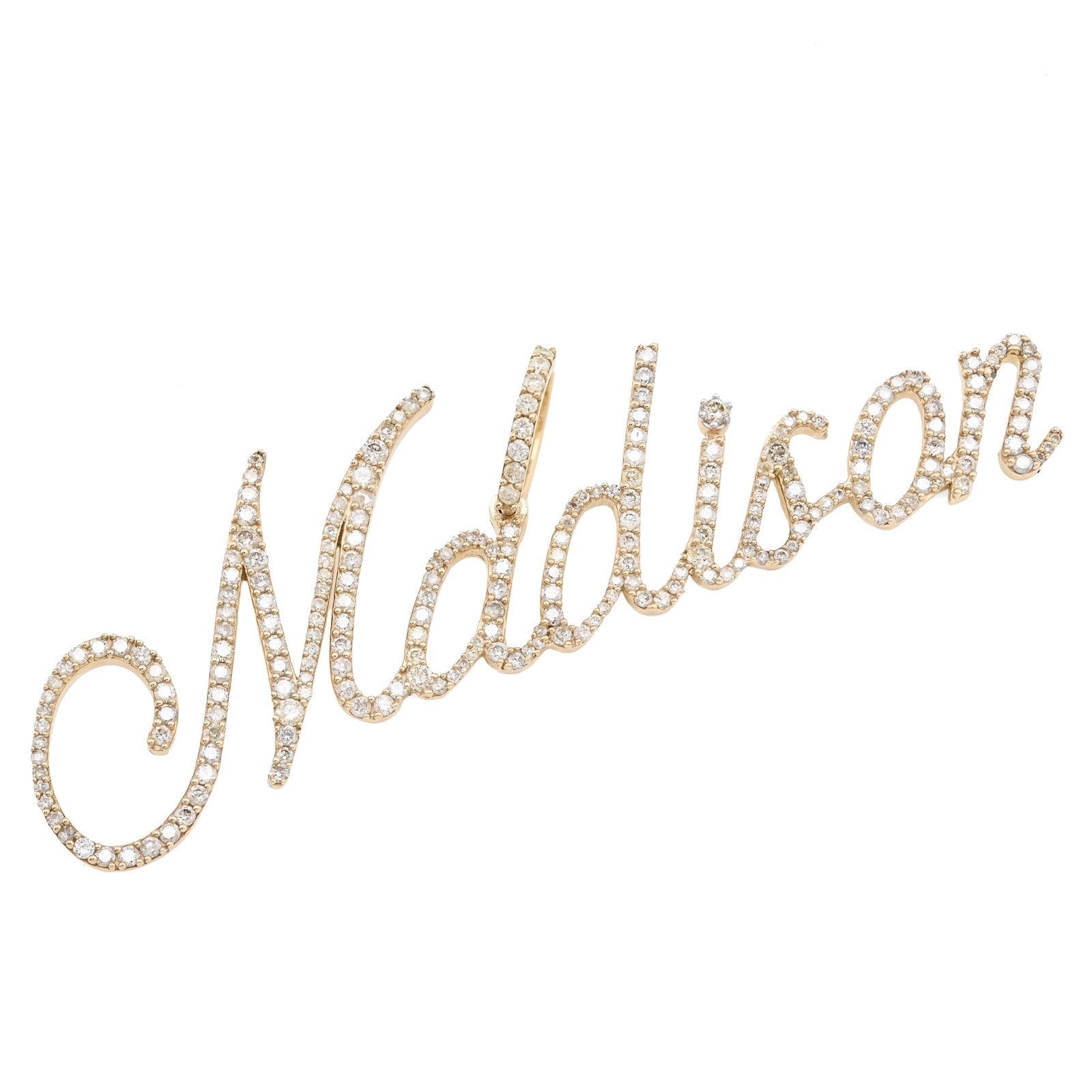 10k Yellow Gold 1.5CTW Natural Diamond Custom "Madison" Name Pendant 5g Charm - Elite Jewelers - Charms & Pendants