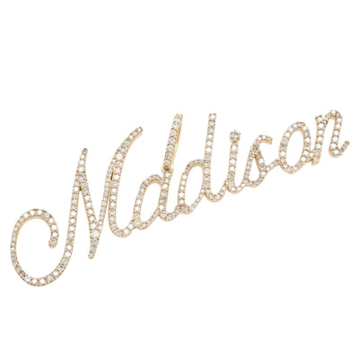 10k Yellow Gold 1.5CTW Natural Diamond Custom "Madison" Name Pendant 5g Charm - Elite Jewelers - Charms & Pendants