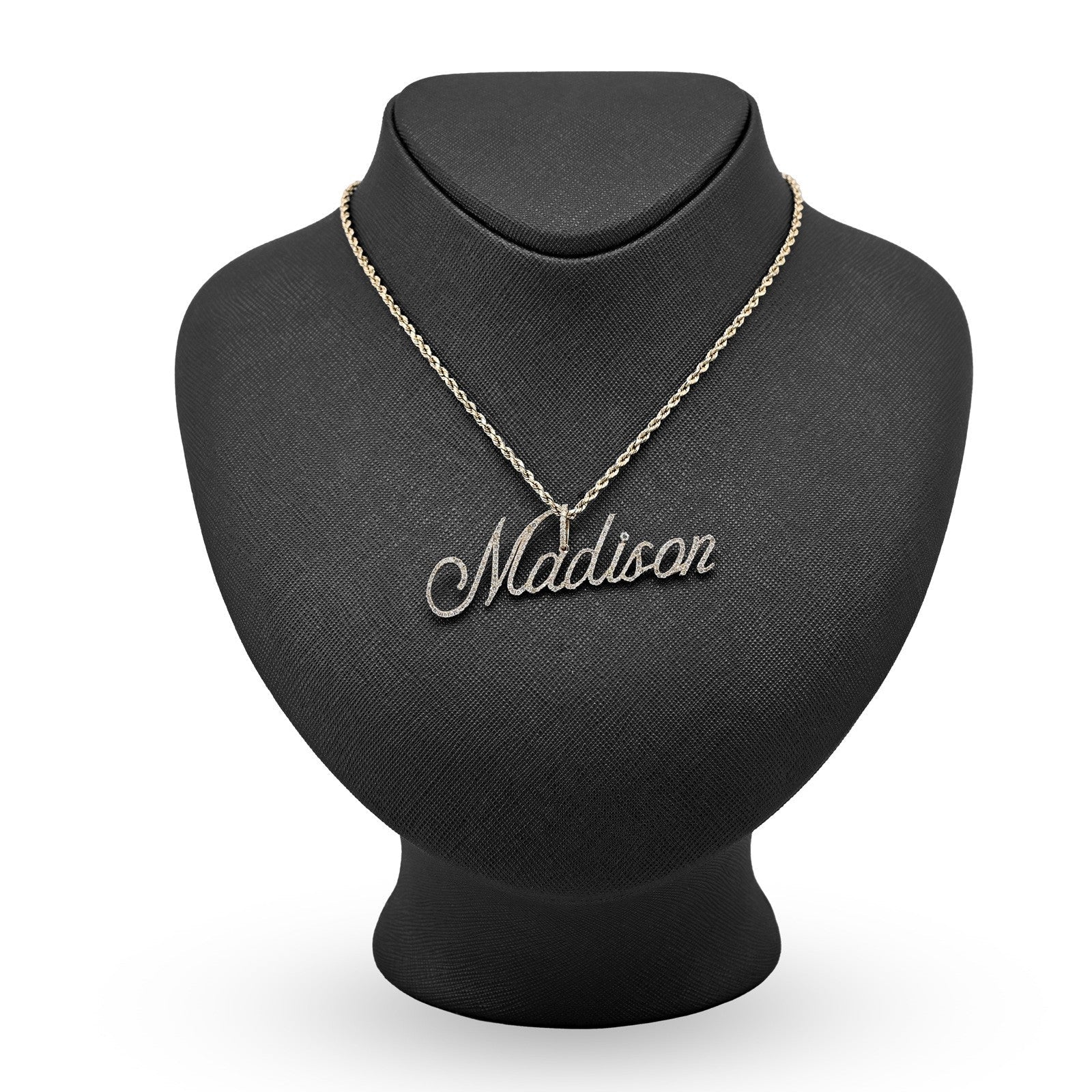 10k Yellow Gold 1.5CTW Natural Diamond Custom "Madison" Name Pendant 5g Charm - Elite Jewelers - Charms & Pendants