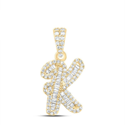 10k Yellow Gold 1.5gms 0.33CTW Natural Diamond Initial "K" Letter Pendant Charm - Elite Jewelers - Charms & Pendants