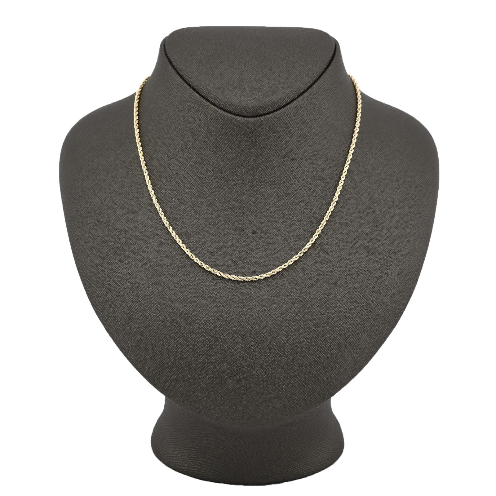 10k Yellow Gold 1.5MM Diamond Cut Rope Chain Necklace Mens Womens 20 Inches - Elite Jewelers - Necklaces & Chains