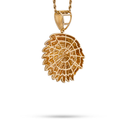 10K Yellow Gold 1.60CT American Indian Face Pendant Natural Diamond Charm - Elite Jewelers-Charms & Pendants