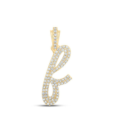 10k Yellow Gold 1.62g 0.4CTW Natural Diamond Initial "F" Pendant Alphabet Charm - Elite Jewelers - Charms & Pendants
