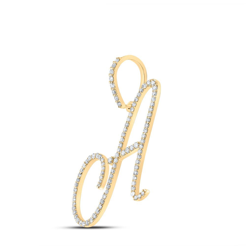 10k Yellow Gold 1.64g 0.52CTW Natural Diamond Initial "A" Pendant Alphabet Charm - Elite Jewelers - Charms & Pendants