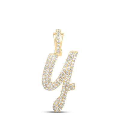 10k Yellow Gold 1.67g 0.48CTW Natural Diamond Initial "Y" Pendant Alphabet Charm - Elite Jewelers - Charms & Pendants