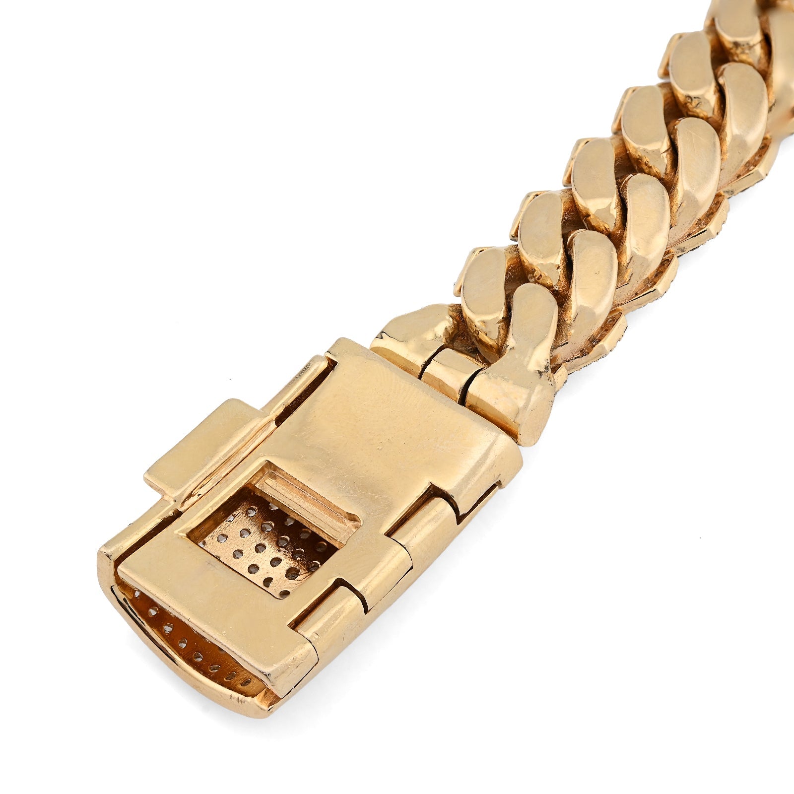10K Yellow Gold 16.83CT Natural Diamond 92.30g 16MM Snake Cuban Link Men Bracelet 8" - Elite Jewelers - Bracelets