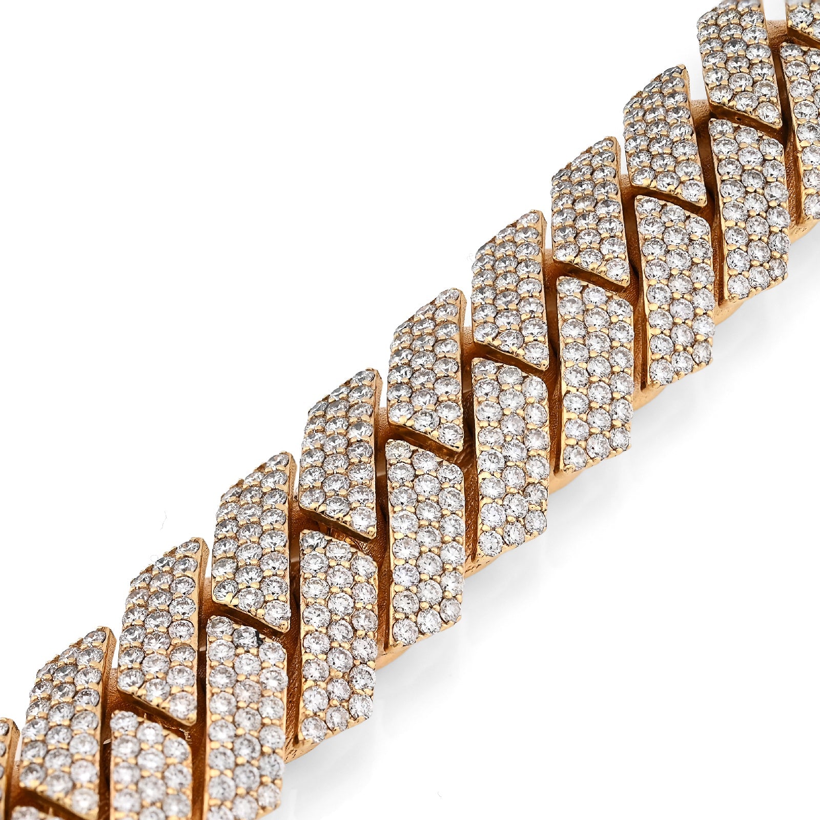 10K Yellow Gold 16.83CT Natural Diamond 92.30g 16MM Snake Cuban Link Men Bracelet 8" - Elite Jewelers - Bracelets