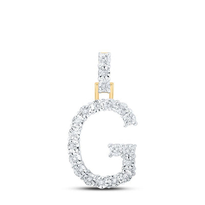 10k Yellow Gold 1.68gms 0.11CTW Natural Diamond Initial "G" Letter Pendant Charm - Elite Jewelers - Charms & Pendants