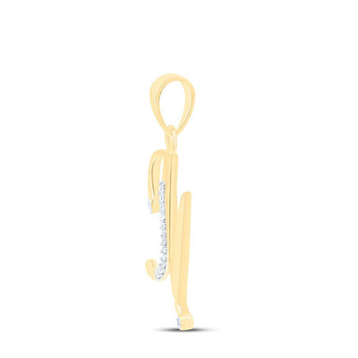 10k Yellow Gold 1.69gms 0.06CTW Natural Diamond Initial "M" Letter Pendant Charm - Elite Jewelers - Charms & Pendants
