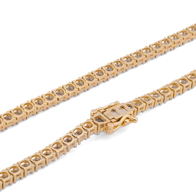 10K Yellow Gold 1.71CT 3.3MM Natural Diamond 22" Illusion Tennis Chain - Elite Jewelers-Necklaces