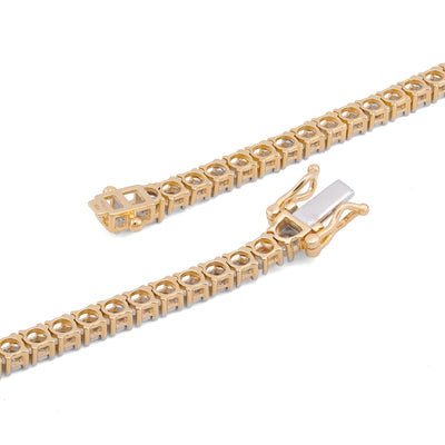 10K Yellow Gold 1.71CT 3.3MM Natural Diamond 22" Illusion Tennis Chain - Elite Jewelers-Necklaces