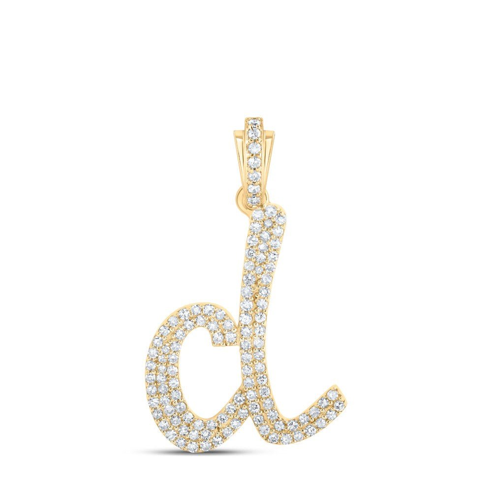 10k Yellow Gold 1.75gms 0.47CTW Natural Diamond Initial "D" Letter Pendant Charm - Elite Jewelers - Charms & Pendants