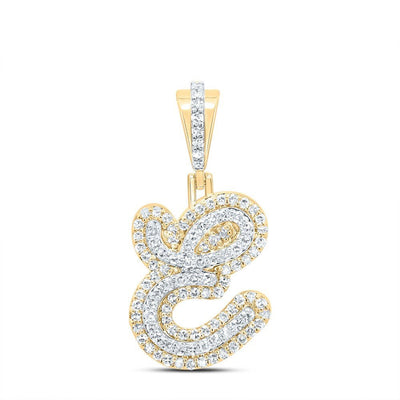 10k Yellow Gold 1.77g 0.37CTW Natural Diamond Initial "E" Pendant Alphabet Charm - Elite Jewelers - Charms & Pendants