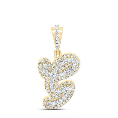 10k Yellow Gold 1.77gms 0.36CTW Natural Diamond Initial "G" Letter Pendant Charm - Elite Jewelers - Charms & Pendants