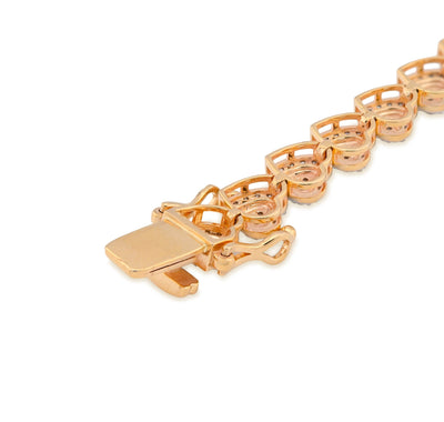 10K Yellow Gold 1.80CT Heart Link 7" Natural Diamond Women Bracelet - Elite Jewelers - Bracelets