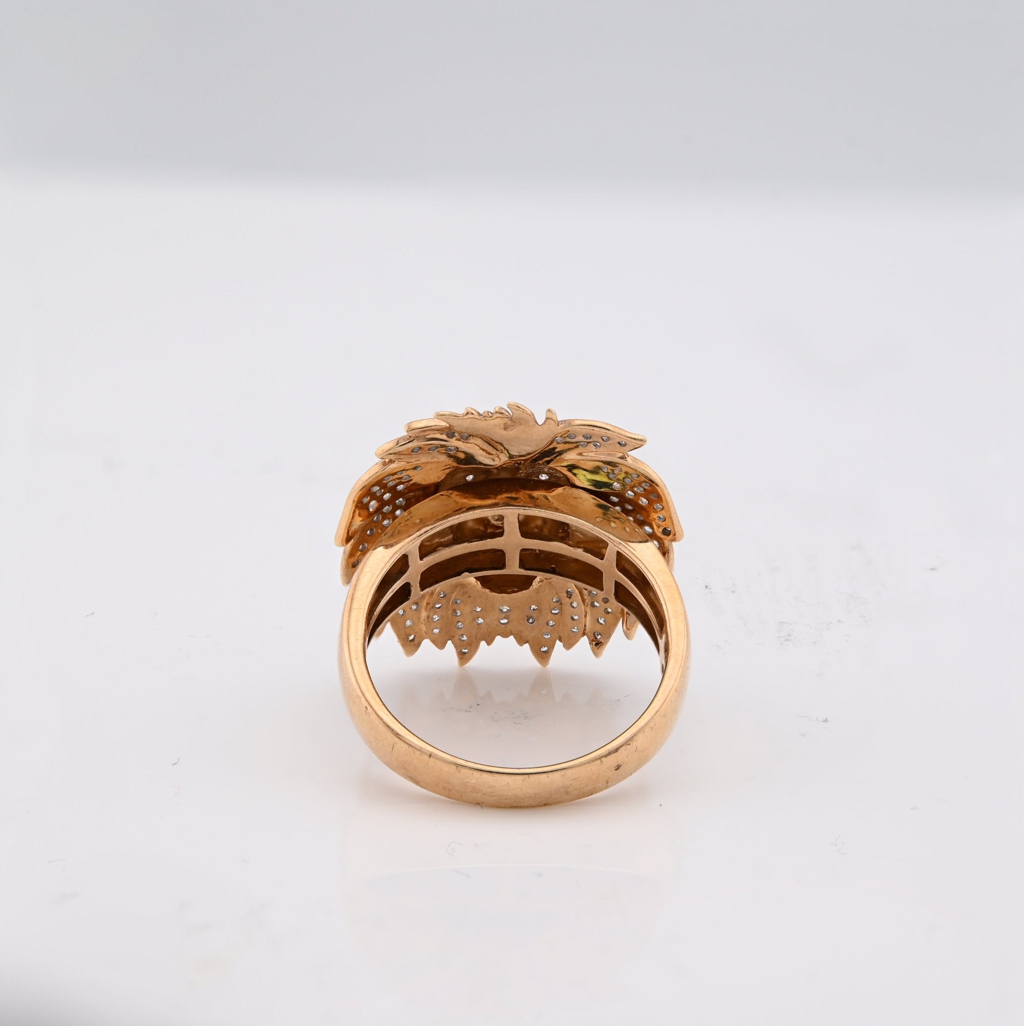 10K Yellow Gold 1.87CT Natural Diamond Lion Head Men Pinky Ring - Elite Jewelers - Rings
