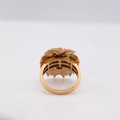 10K Yellow Gold 1.87CT Natural Diamond Lion Head Men Pinky Ring - Elite Jewelers - Rings