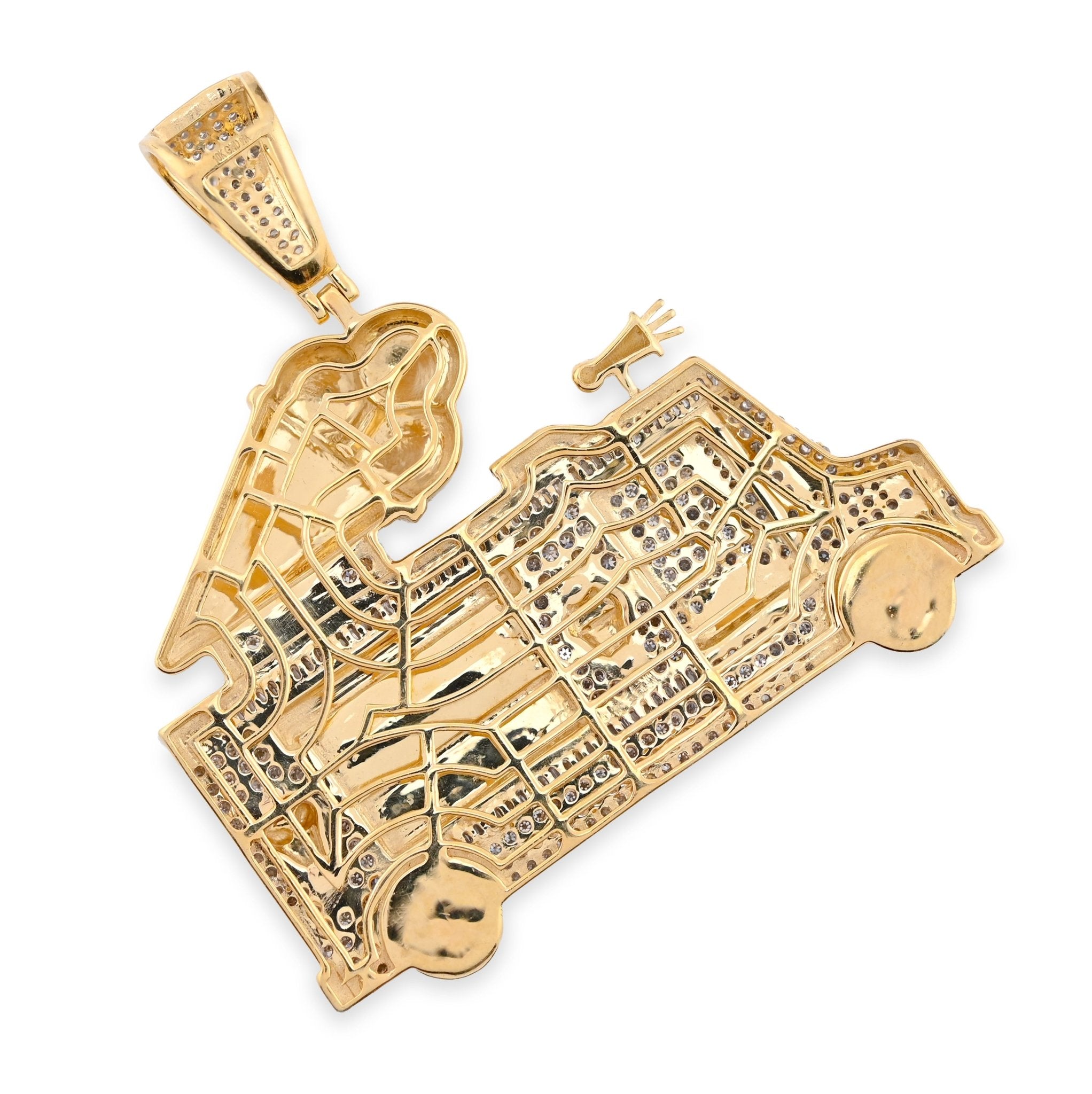 10K Yellow Gold 1.8CT Natural Diamond "Ice Cream" Truck Men Charm 16g Pendant - Elite Jewelers - Charms & Pendants