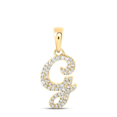 10k Yellow Gold 1.8gms 0.15CTW Natural Diamond Initial "G" Letter Pendant Charm - Elite Jewelers - Charms & Pendants