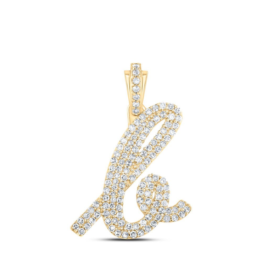 10k Yellow Gold 1.92g 0.65CTW Natural Diamond Initial "B" Pendant Alphabet Charm - Elite Jewelers - Charms & Pendants
