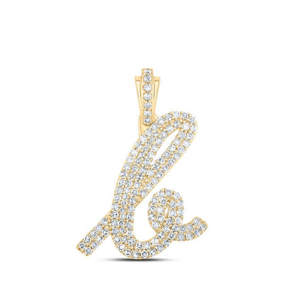 10k Yellow Gold 1.92g 0.65CTW Natural Diamond Initial "B" Pendant Alphabet Charm - Elite Jewelers - Charms & Pendants