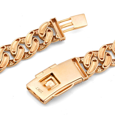10K Yellow Gold 19.87CT Natural Diamond Cuban Link Chain 12MM 22" Men Necklace - Elite Jewelers-Necklaces