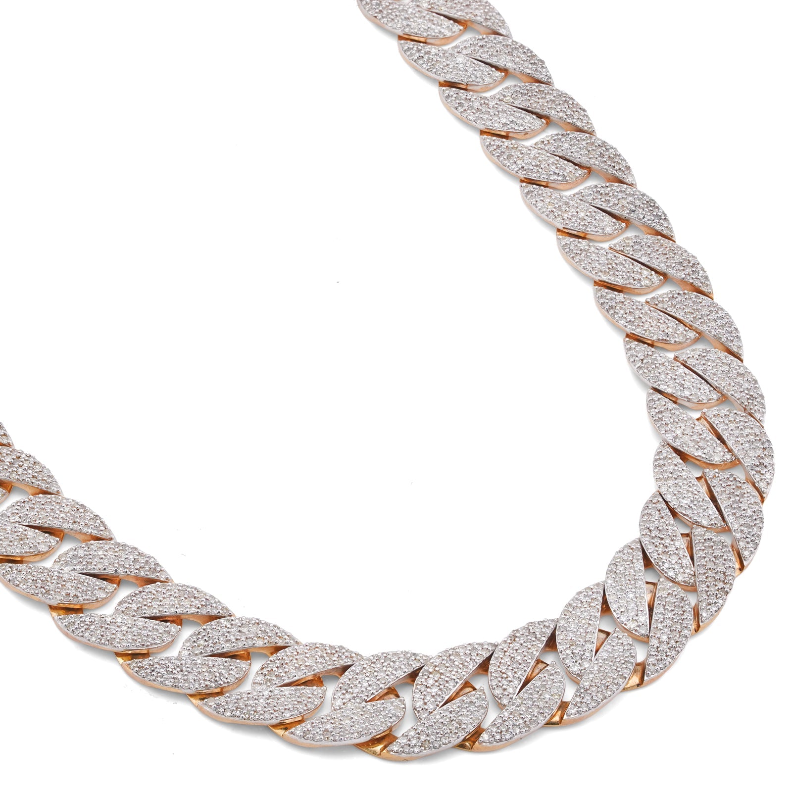 10K Yellow Gold 19.87CT Natural Diamond Cuban Link Chain 12MM 22" Men Necklace - Elite Jewelers-Necklaces