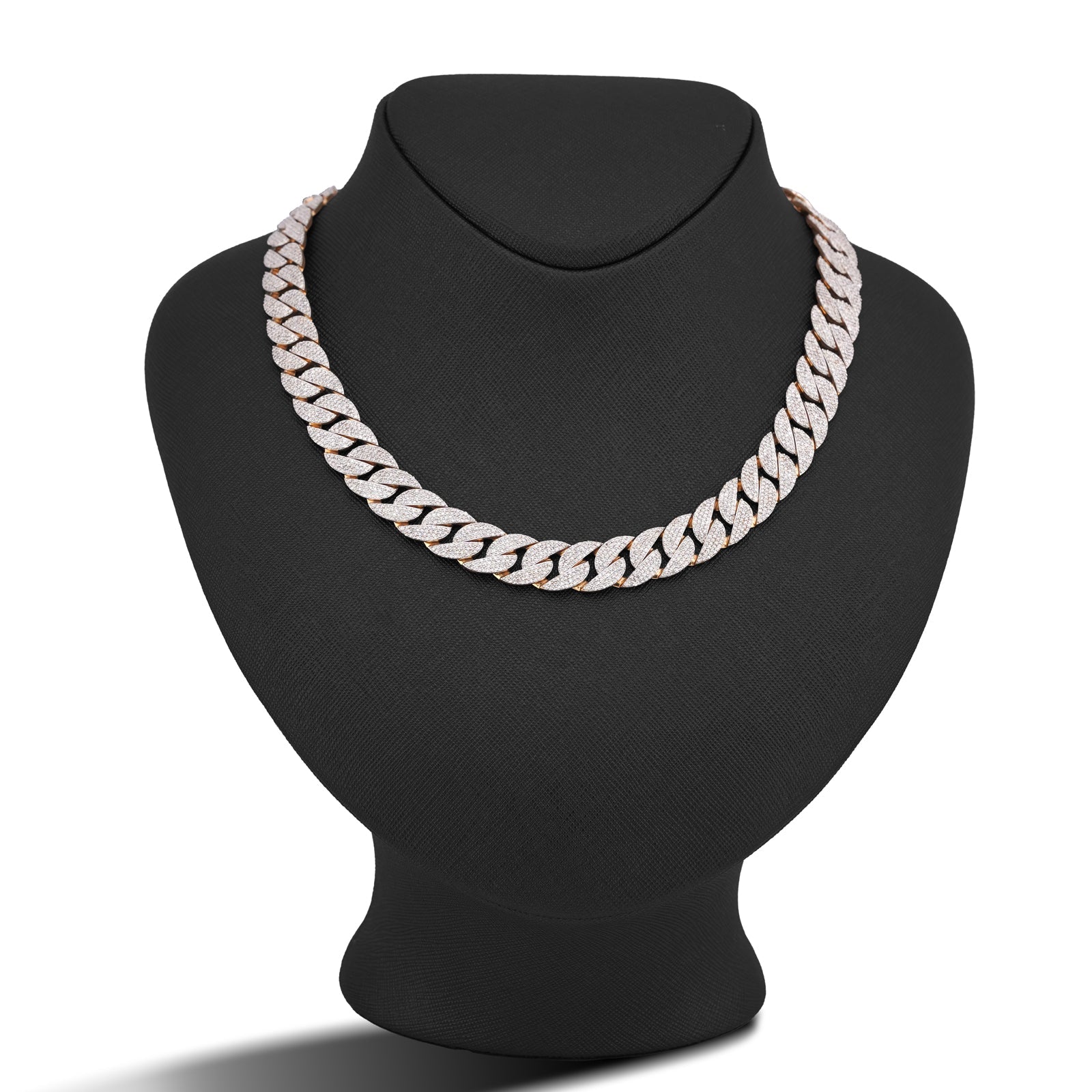10K Yellow Gold 19.87CT Natural Diamond Cuban Link Chain 12MM 22" Men Necklace - Elite Jewelers-Necklaces