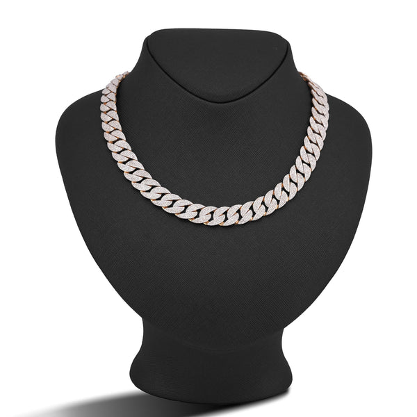 10K Yellow Gold 19.87CT Natural Diamond Cuban Link Chain 12MM 22" Men Necklace - Elite Jewelers-Necklaces
